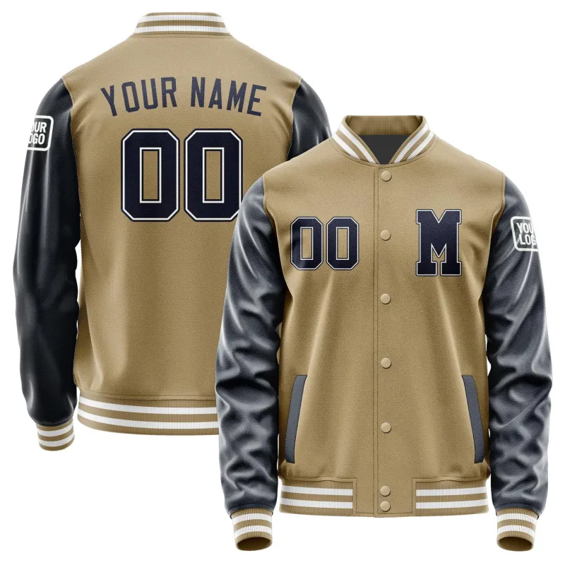 Custom Light Khaki Navy Jacket sold by Tailorly