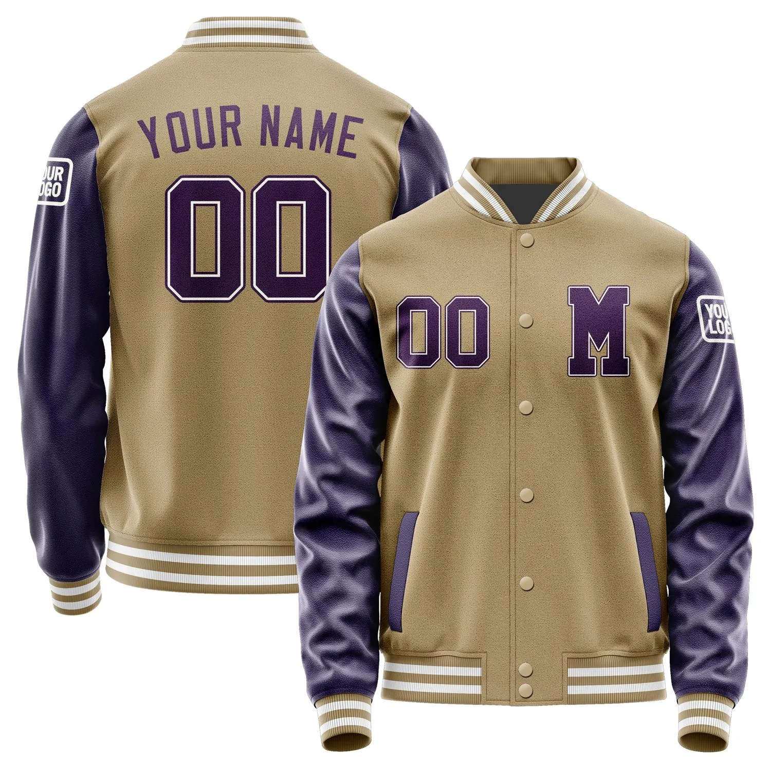 Custom Light Khaki Purple Jacket sold by Tailorly