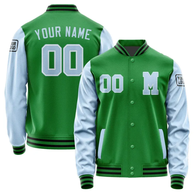 Custom Emerald Green Light Blue Jacket sold by Tailorly