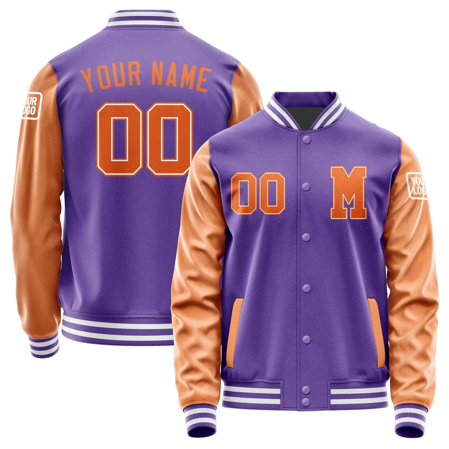 Custom Light Purple Orange Jacket sold by Tailorly