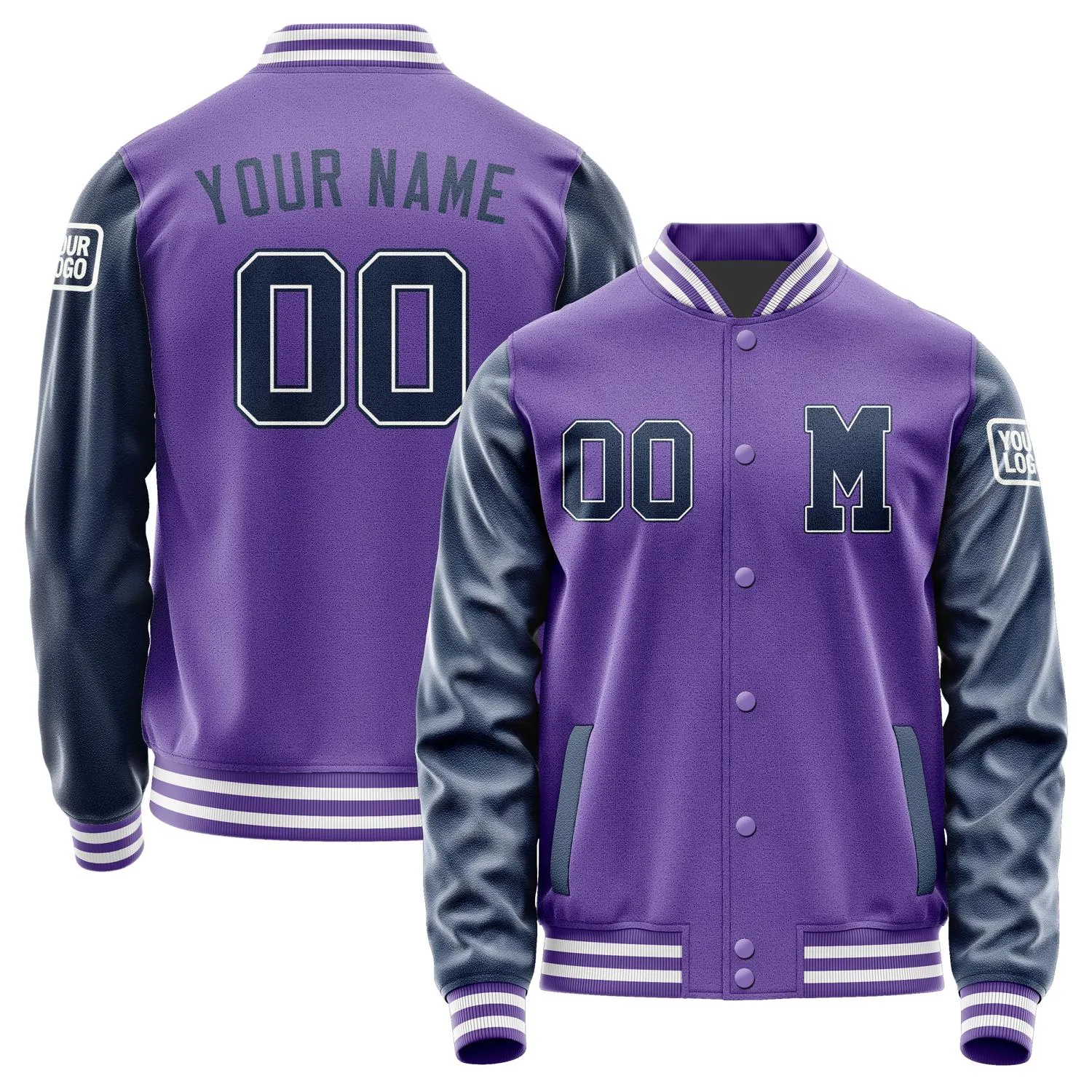 Custom Light Purple Blue Jacket sold by Tailorly