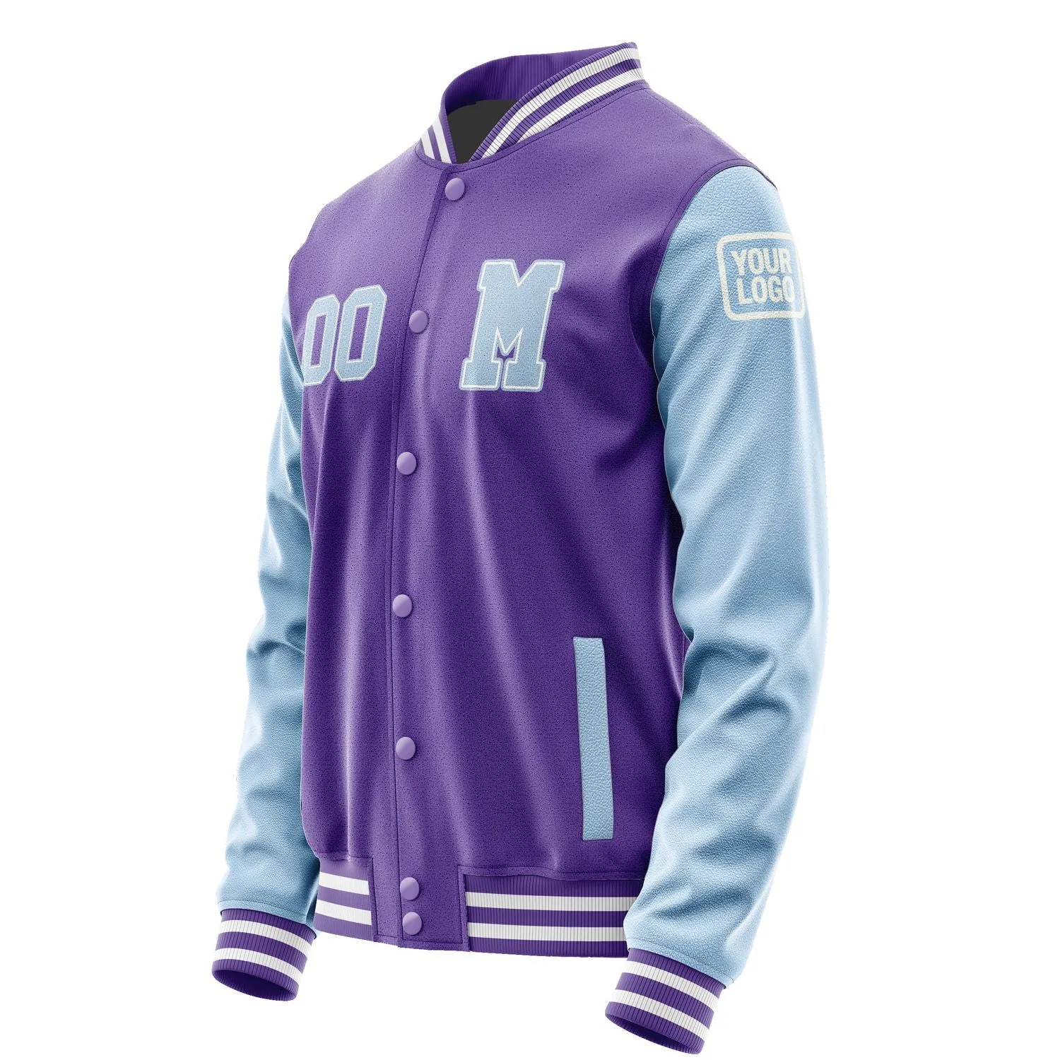 Custom Light Purple Light Blue Jacket sold by Tailorly product image thumbnail 2