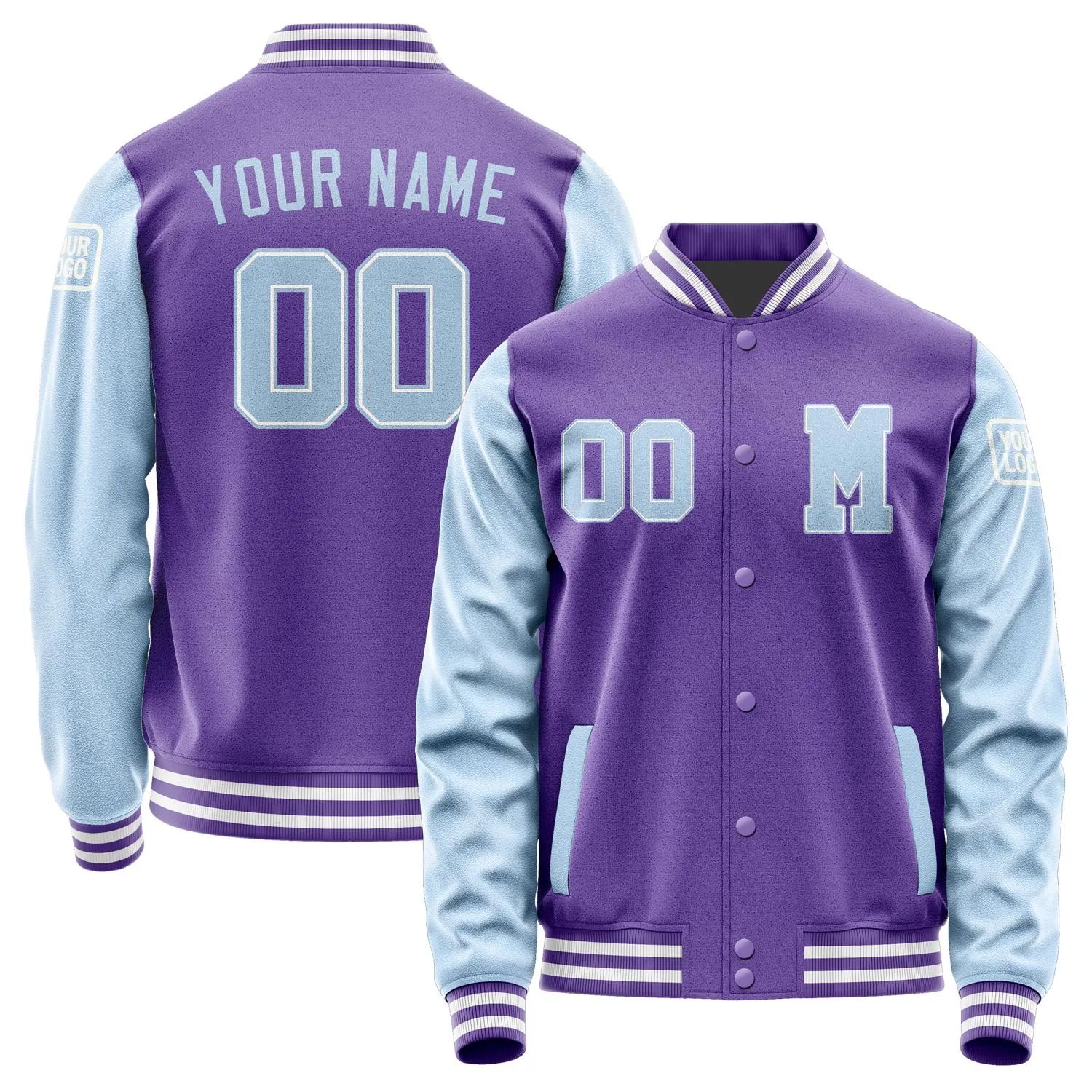 Custom Light Purple Light Blue Jacket sold by Tailorly