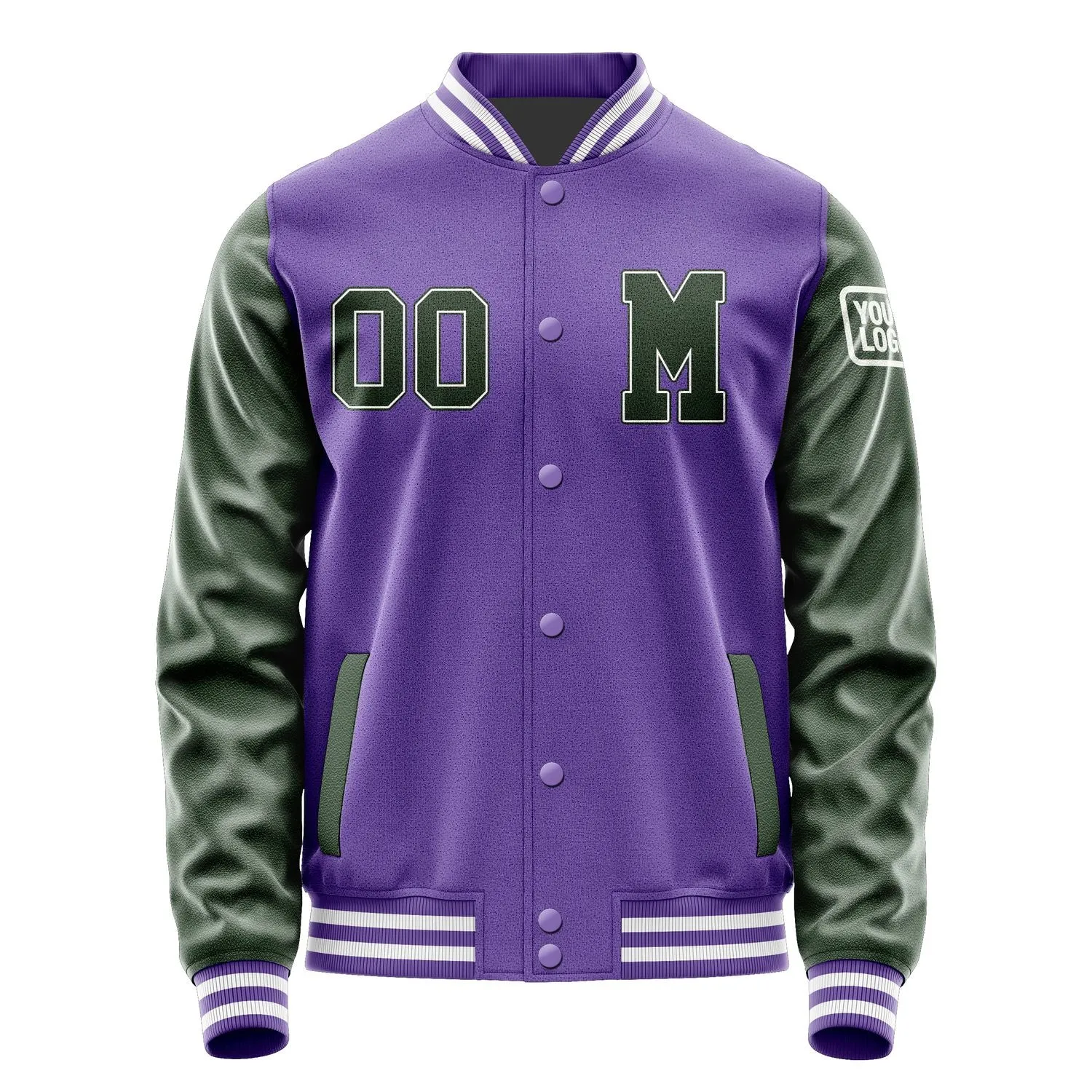 Custom Light Purple Dark Green Jacket sold by Tailorly product image thumbnail 4