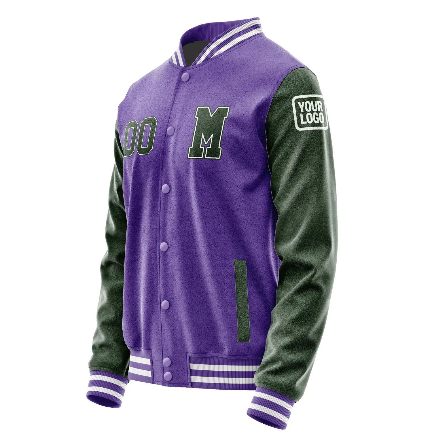 Custom Light Purple Dark Green Jacket sold by Tailorly product image thumbnail 2