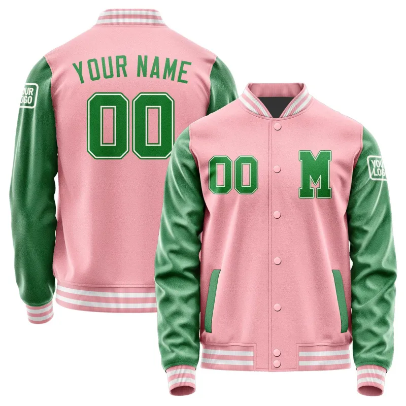 Custom Light Pink Emerald Green Jacket sold by Tailorly