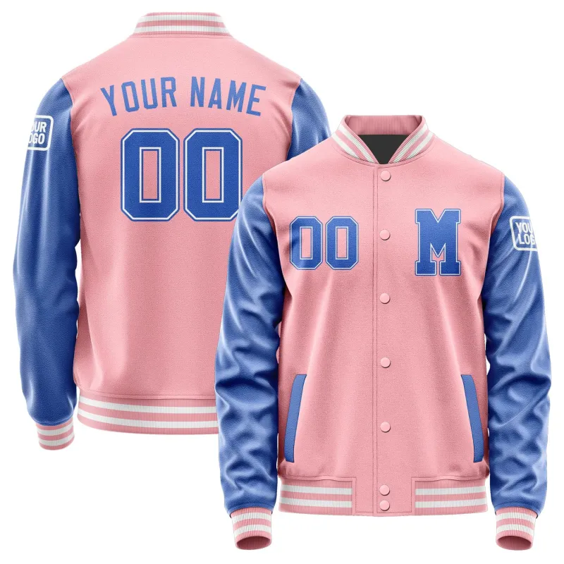 Custom Light Pink Sky Blue Jacket sold by Tailorly