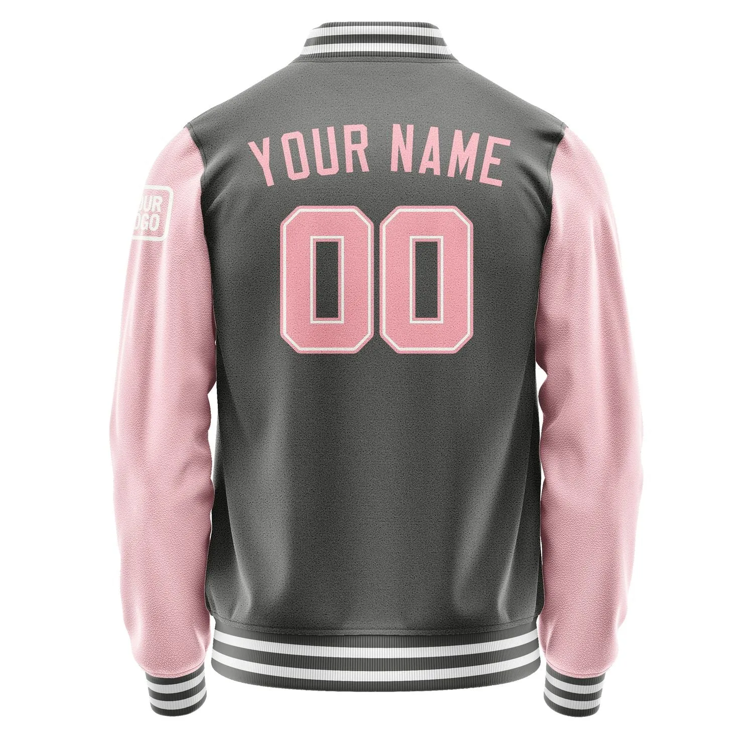 Custom Dark Grey Light Pink Jacket sold by Tailorly product image thumbnail 3
