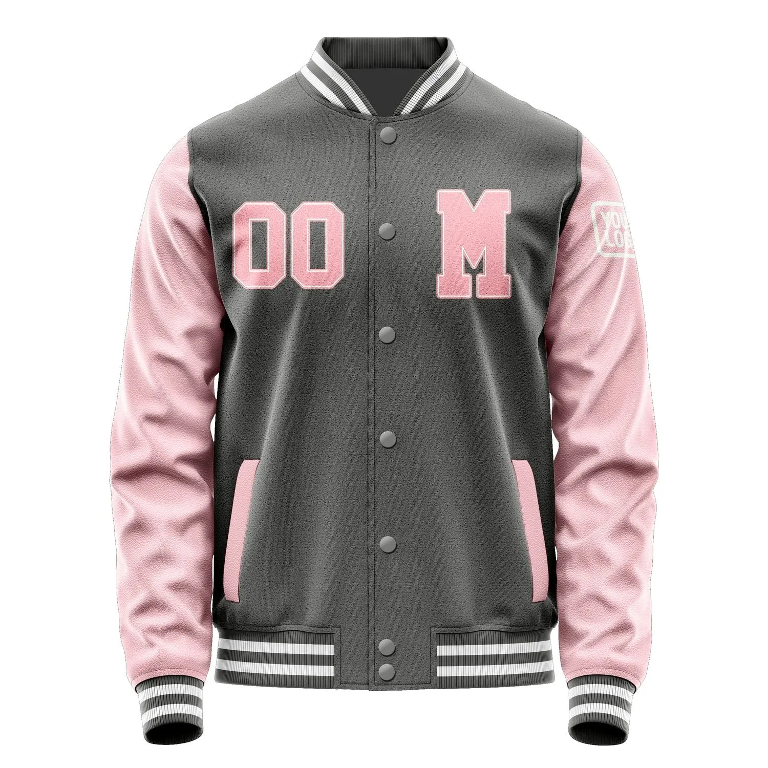 Custom Dark Grey Light Pink Jacket sold by Tailorly product image thumbnail 4