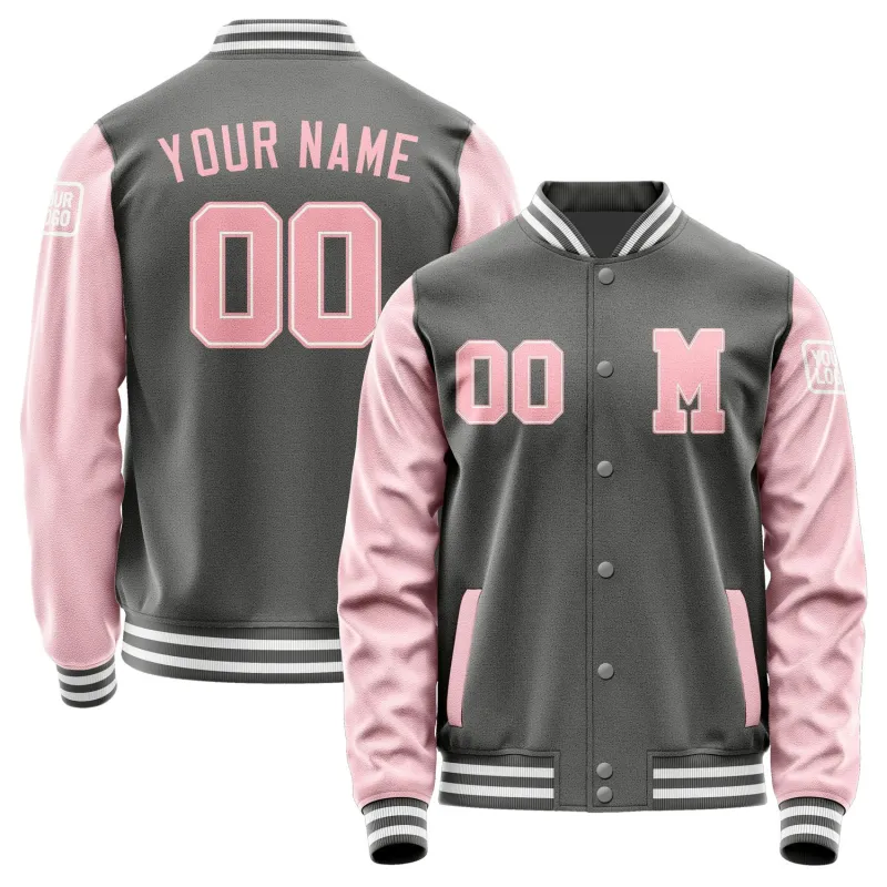 Custom Dark Grey Light Pink Jacket sold by Tailorly
