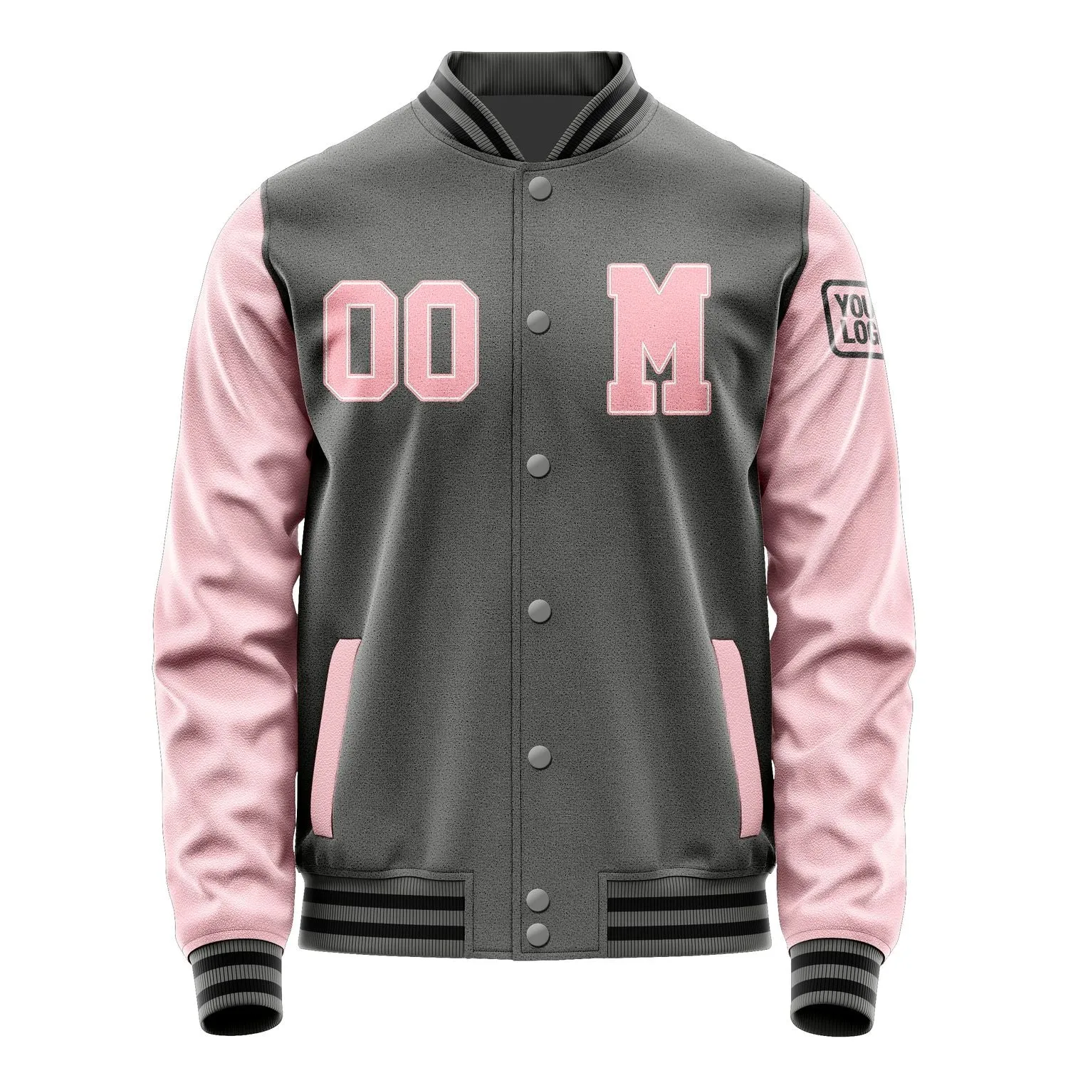 Custom Dark Grey Light Pink Jacket sold by Tailorly product image thumbnail 4