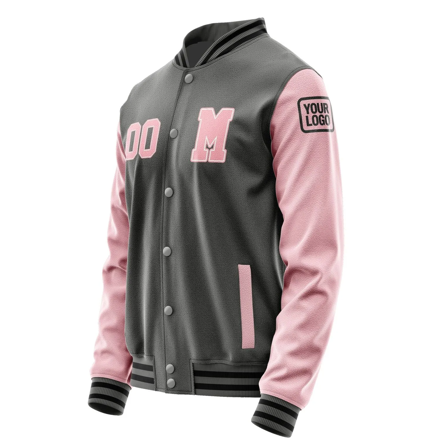 Custom Dark Grey Light Pink Jacket sold by Tailorly product image thumbnail 2