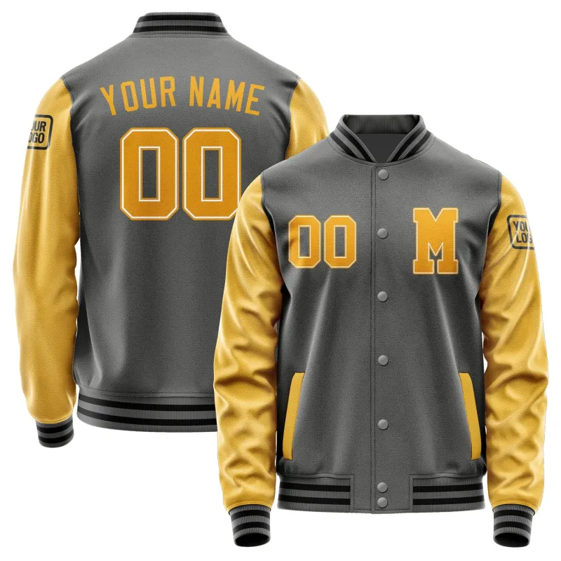 Custom Dark Grey Yellow Jacket sold by Tailorly
