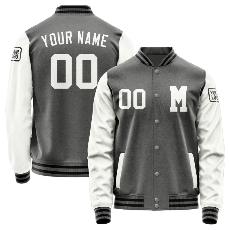 Custom Dark Grey White Jacket sold by Tailorly