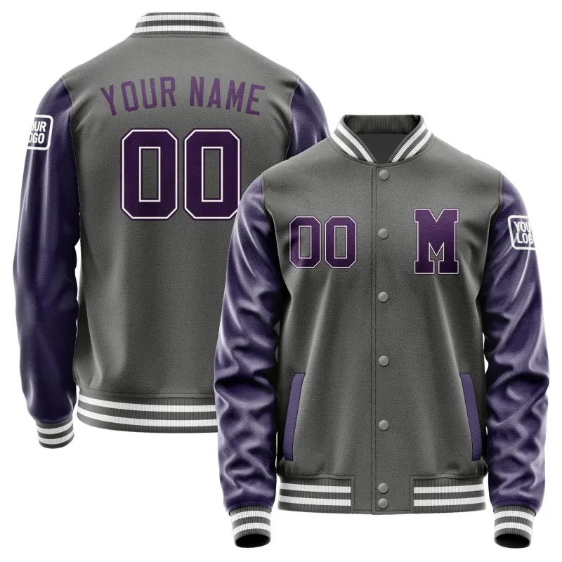 Custom Dark Grey Purple Jacket sold by Tailorly