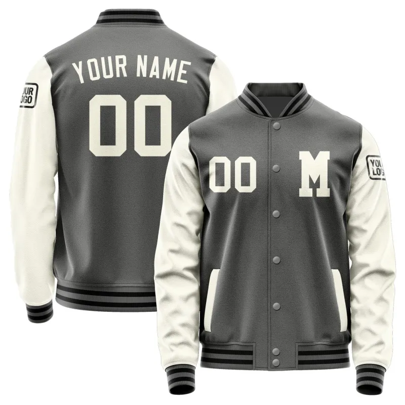 Custom Dark Grey Cream Jacket made by Tailorly