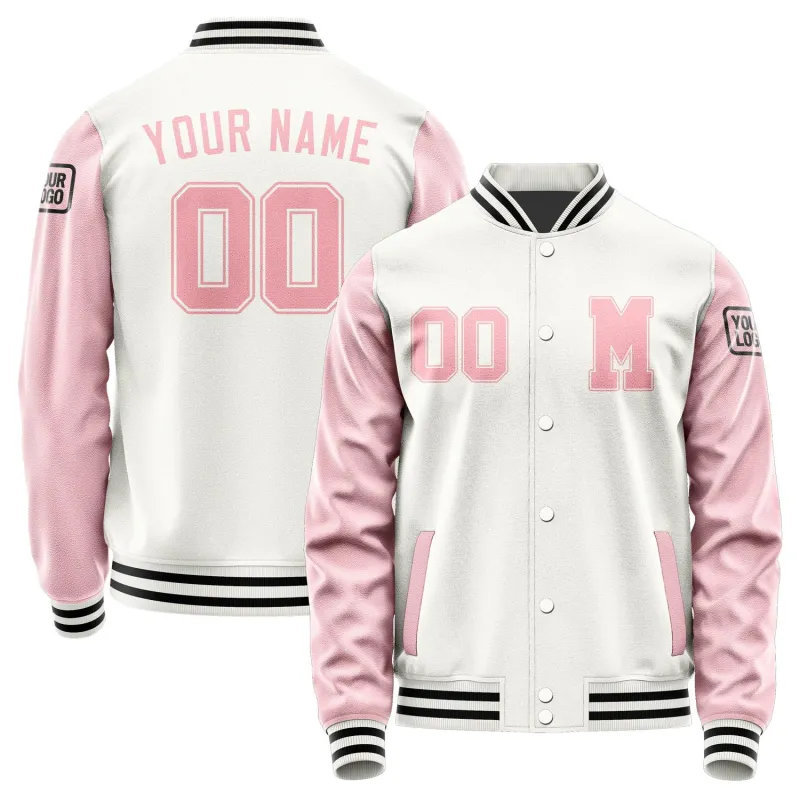 Custom White Light Pink Jacket sold by Tailorly