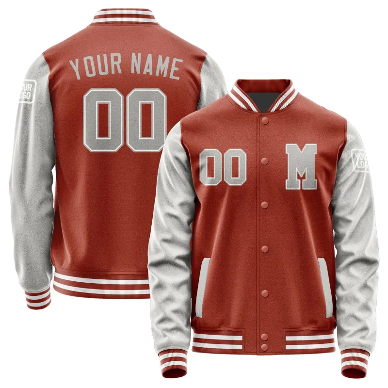 Custom Coral Red Gray Jacket sold by Tailorly