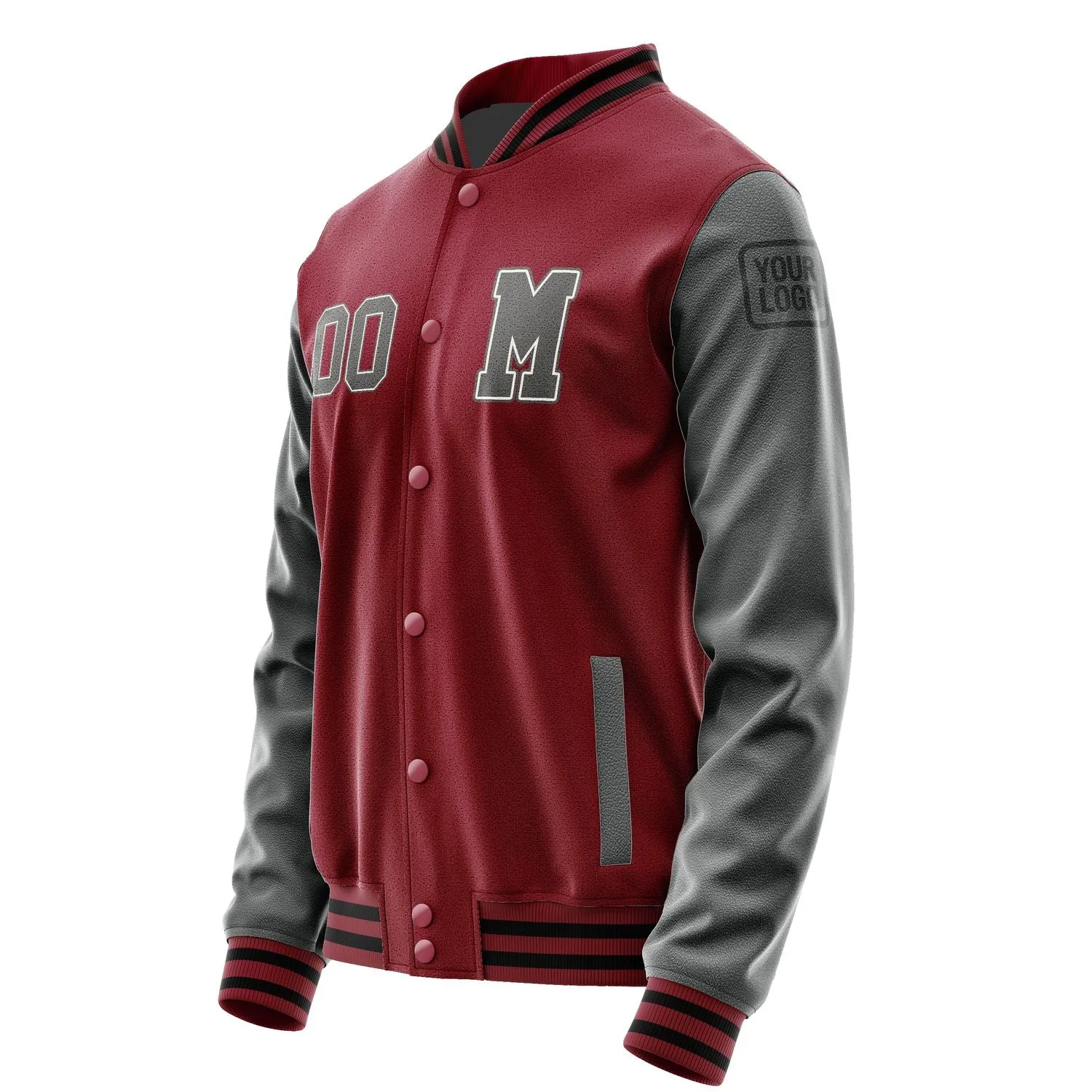 Custom Crimson Red Dark Grey Jacket sold by Tailorly product image thumbnail 2