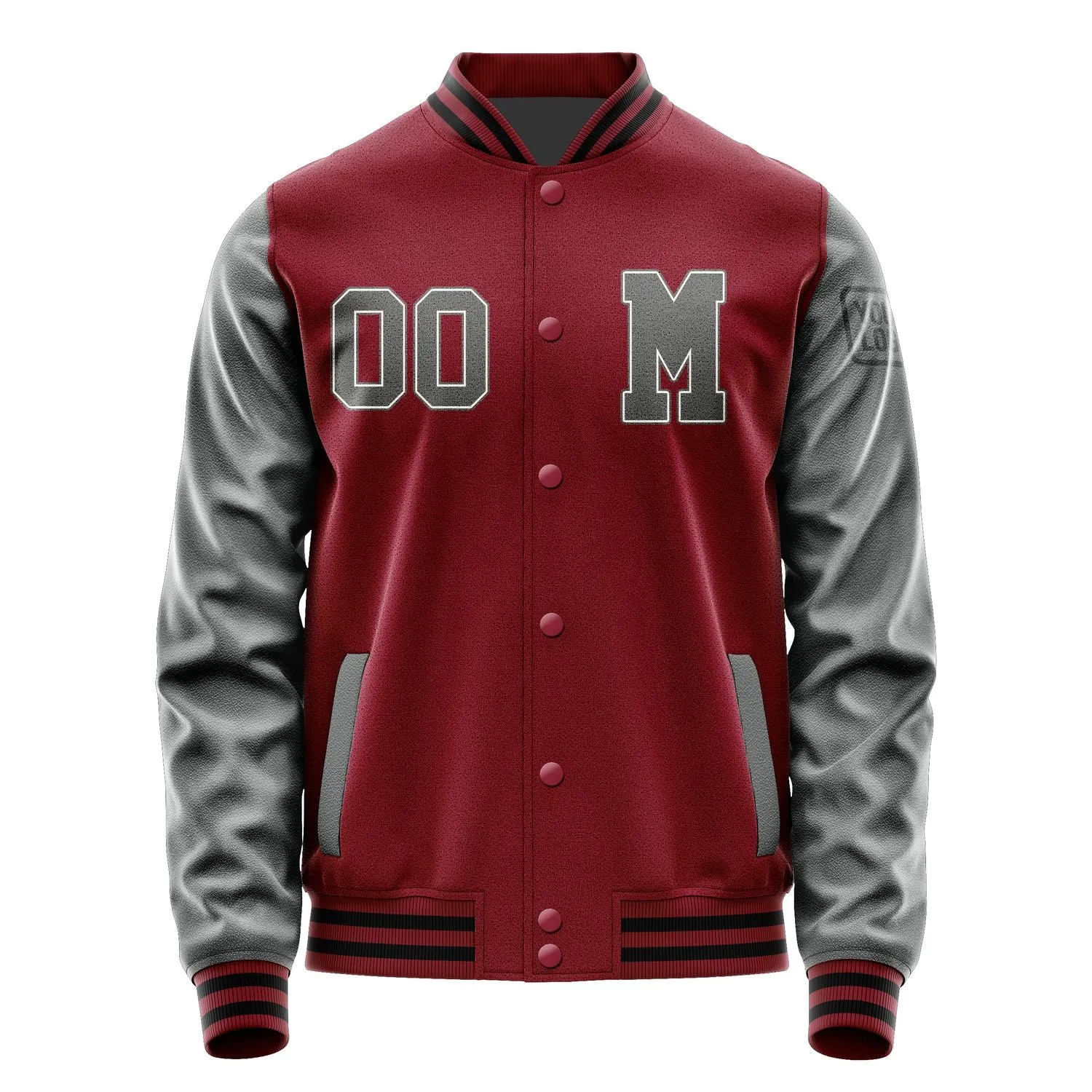 Custom Crimson Red Dark Grey Jacket sold by Tailorly product image thumbnail 4