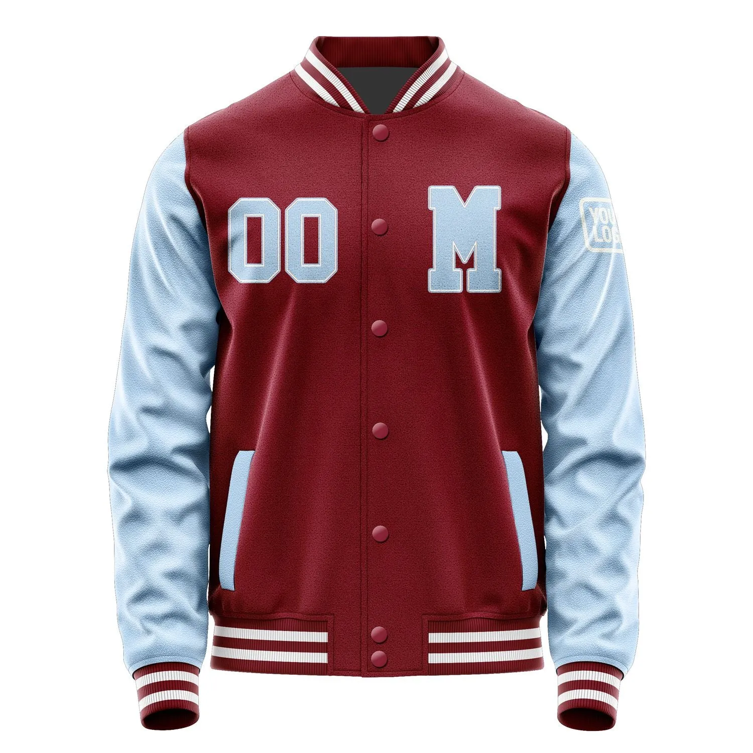 Custom Crimson Red Light Blue Jacket sold by Tailorly product image thumbnail 4