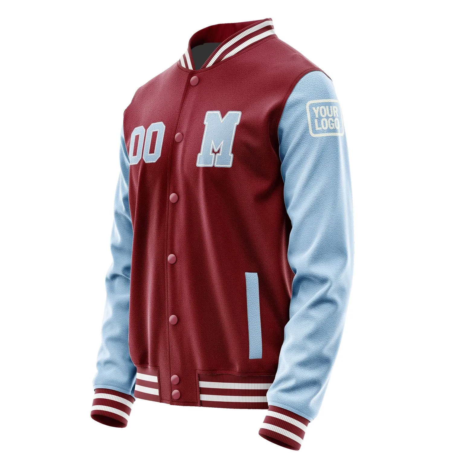 Custom Crimson Red Light Blue Jacket sold by Tailorly product image thumbnail 2
