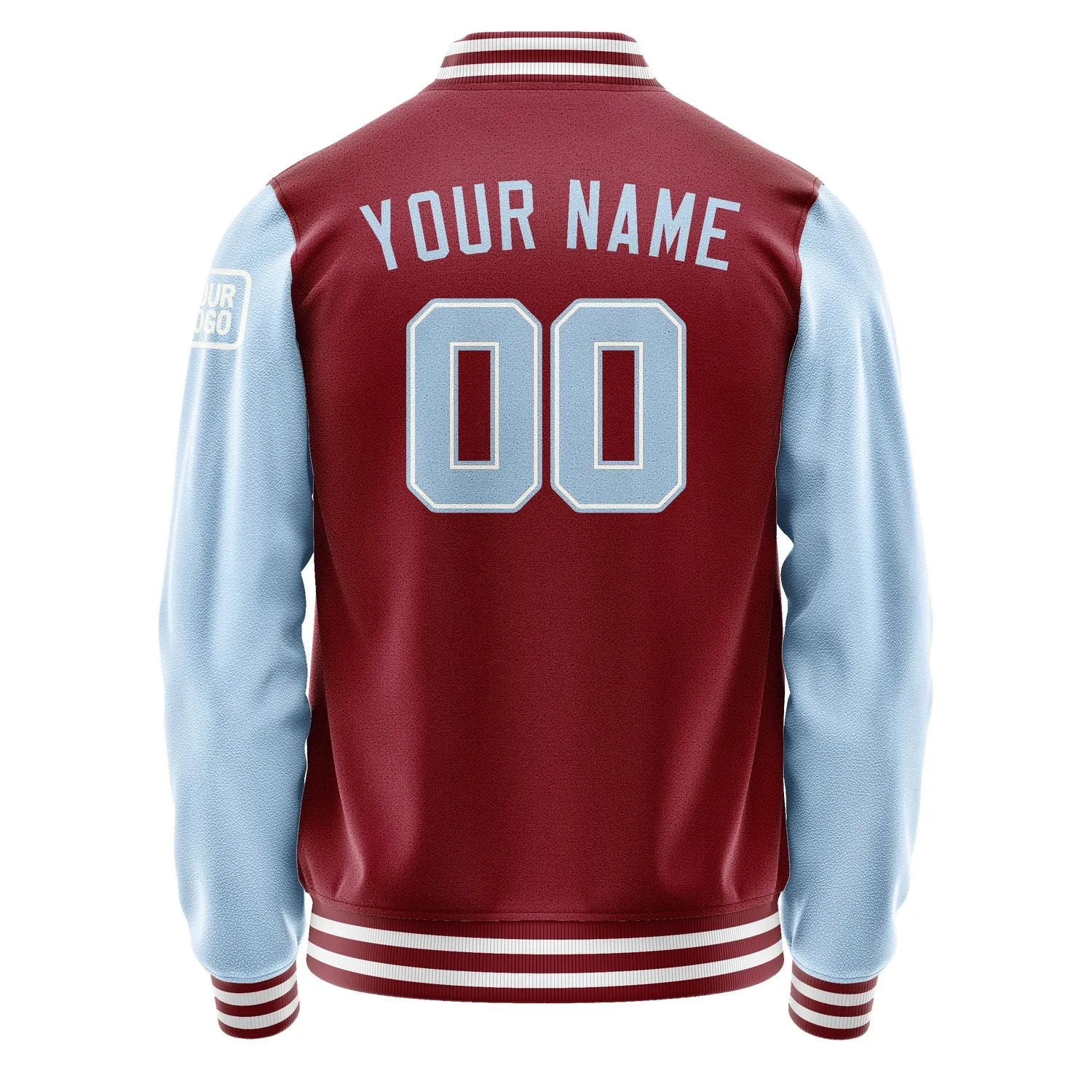 Custom Crimson Red Light Blue Jacket sold by Tailorly product image thumbnail 3