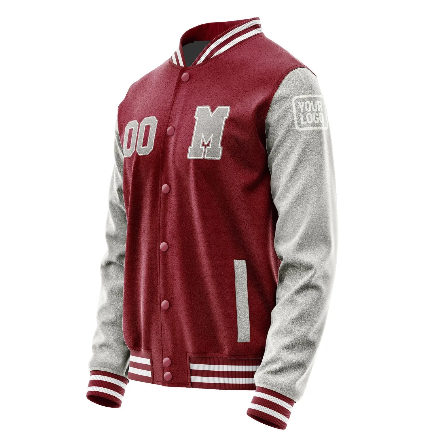 Custom Crimson Red Gray Jacket sold by Tailorly product image thumbnail 2