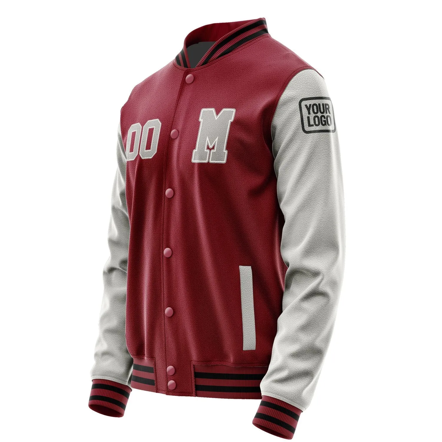 Custom Crimson Red Gray Jacket sold by Tailorly product image thumbnail 2