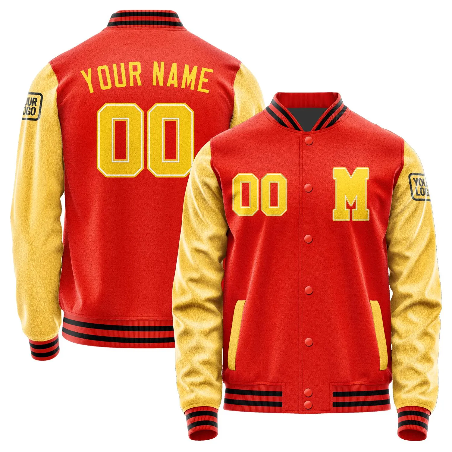 Custom Orange Red Gold Jacket sold by Tailorly