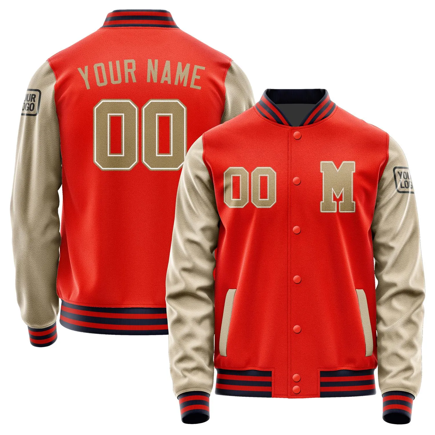 Custom Orange Red Light Khaki Jacket sold by Tailorly