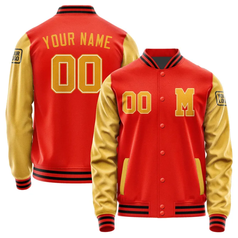 Custom Orange Red Yellow Jacket sold by Tailorly