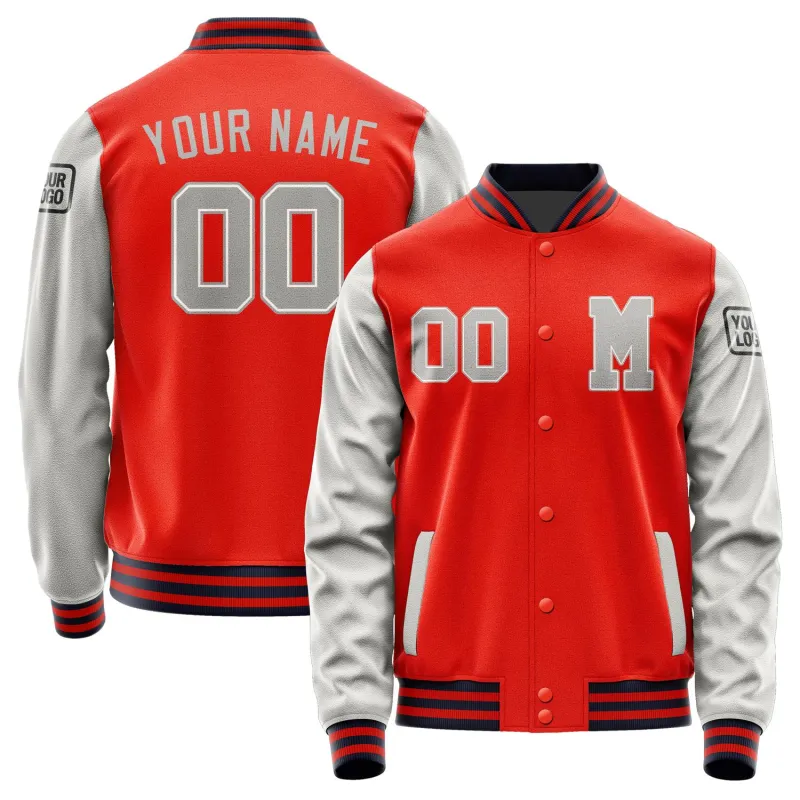 Custom Orange Red Gray Jacket sold by Tailorly