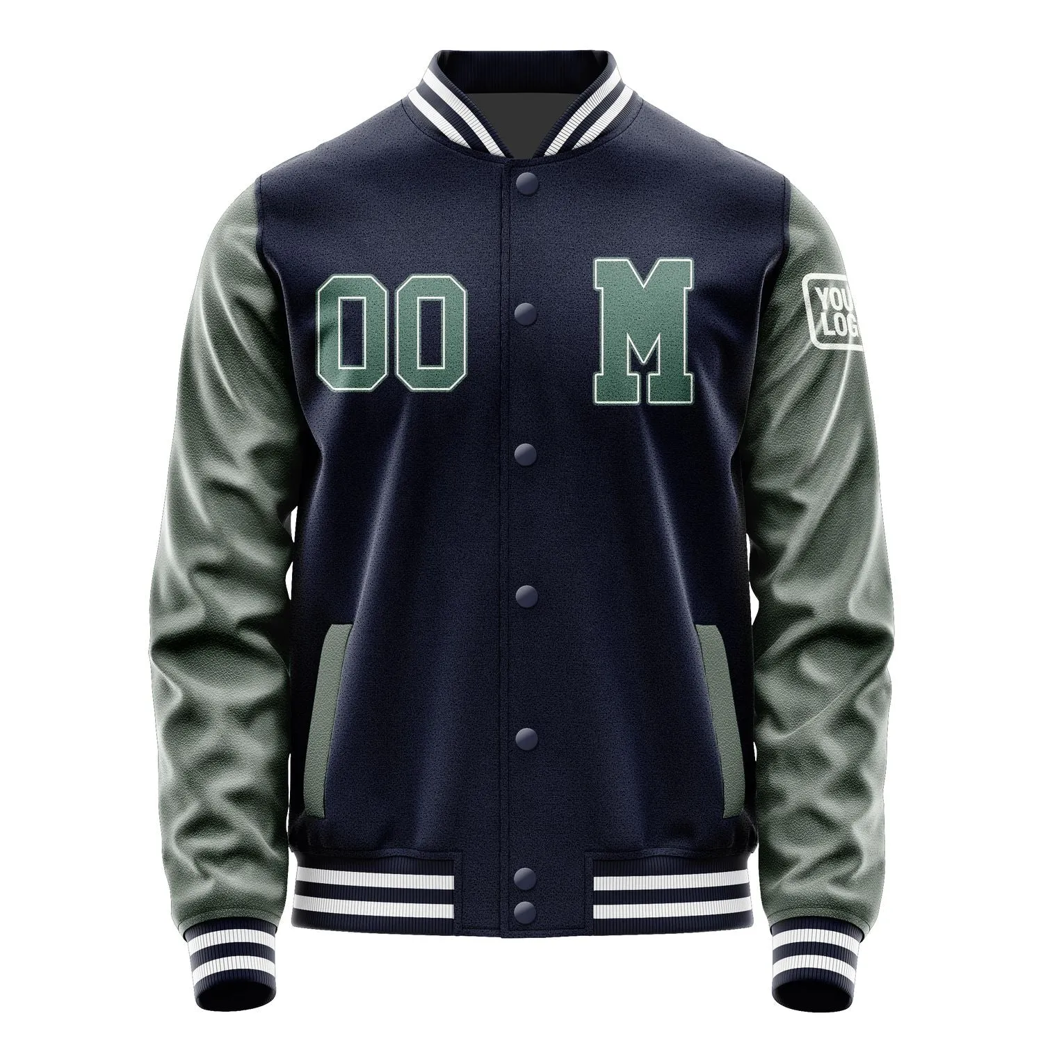 Custom Navy Blue Green Jacket sold by Tailorly product image thumbnail 4