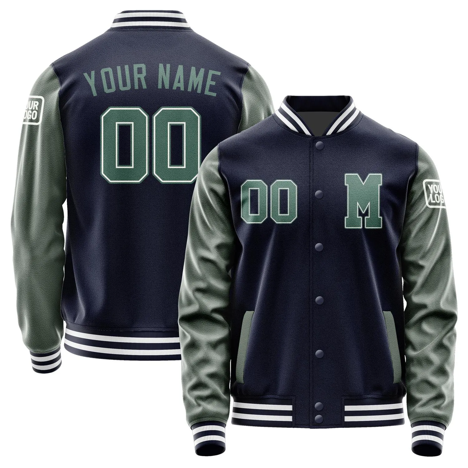 Custom Navy Blue Green Jacket sold by Tailorly
