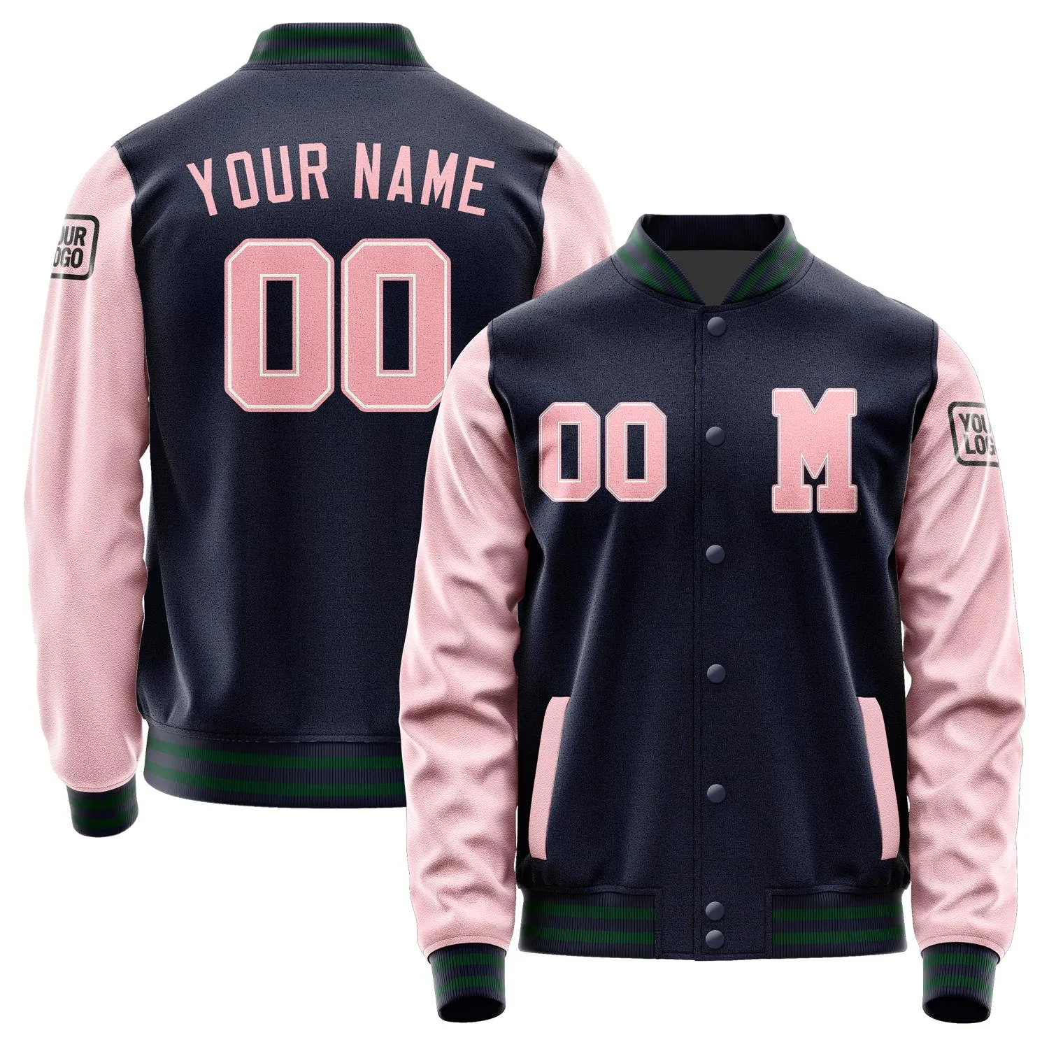 Custom Navy Light Pink Jacket sold by Tailorly