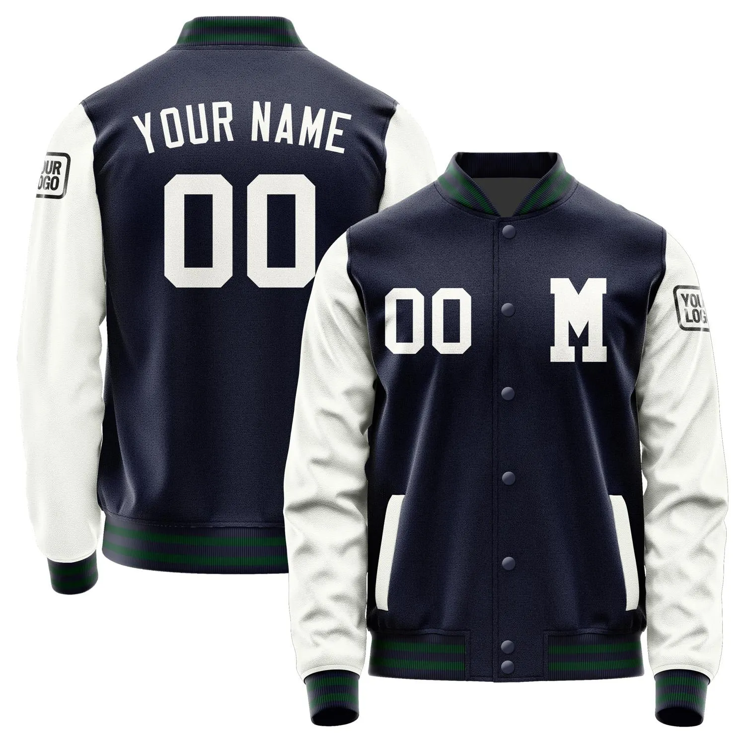Custom Navy White Jacket sold by Tailorly
