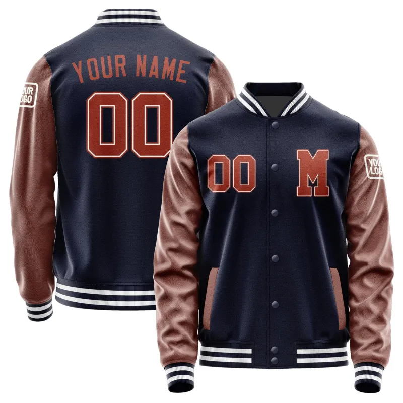 Custom Navy Coral Red Jacket sold by Tailorly