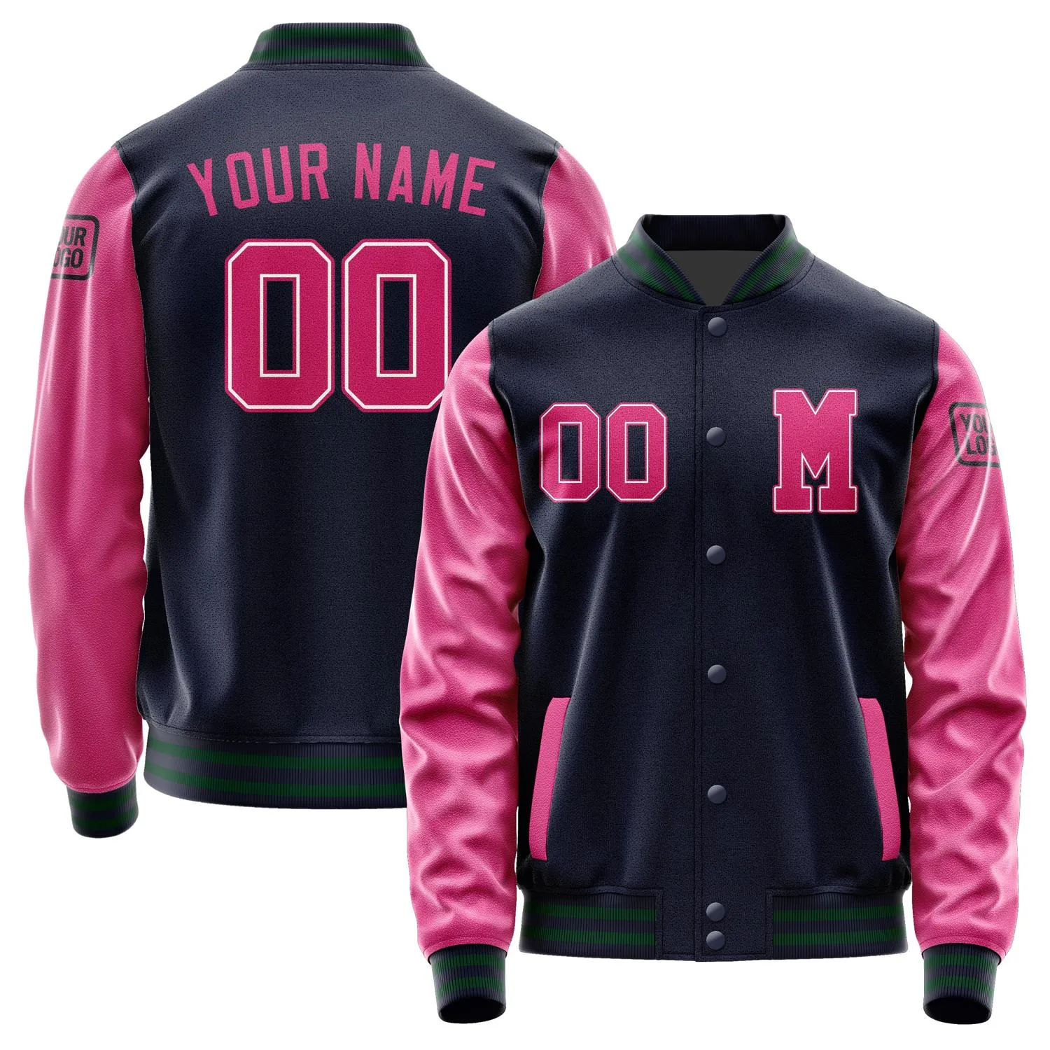 Custom Navy Pink Jacket sold by Tailorly