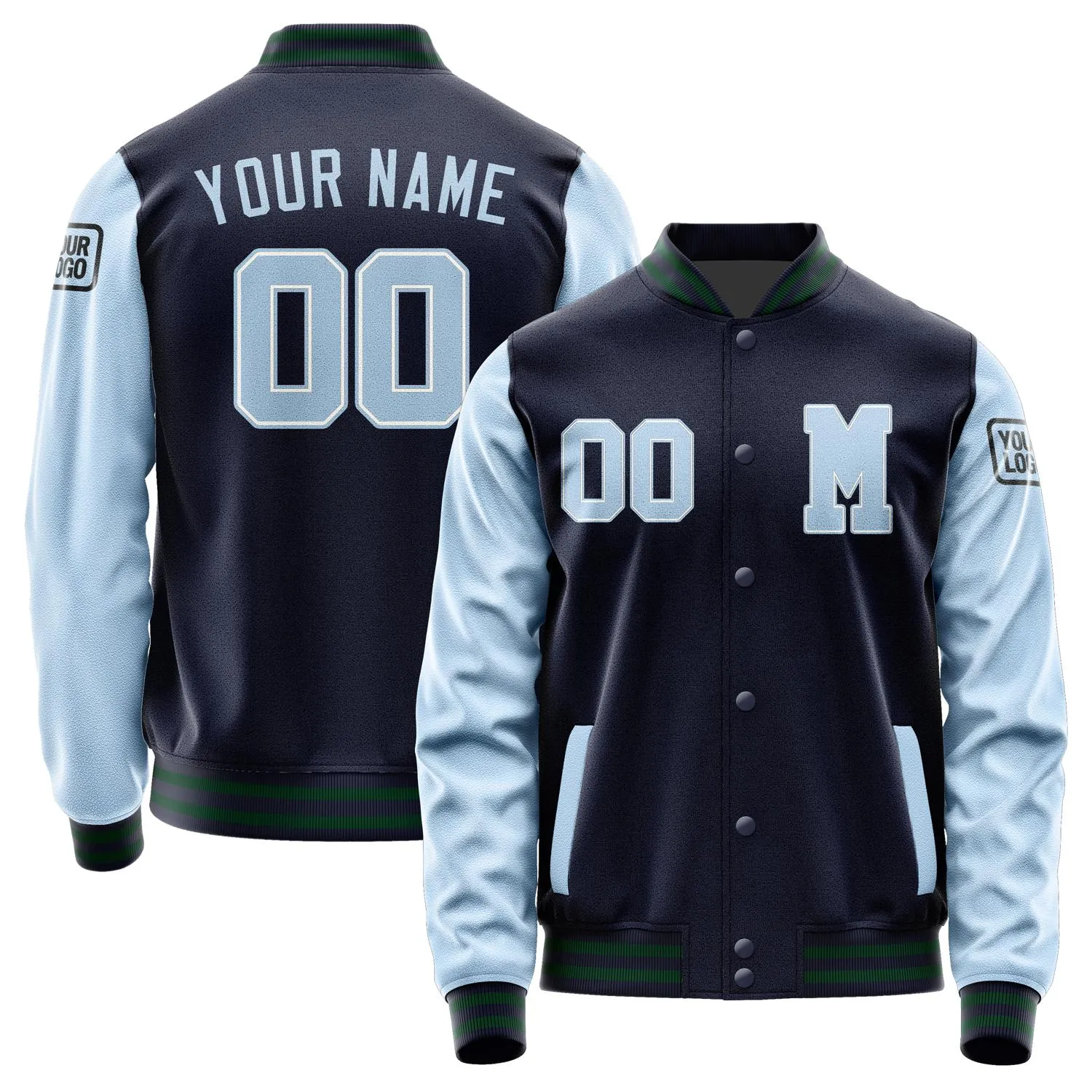 Custom Navy Light Blue Jacket sold by Tailorly