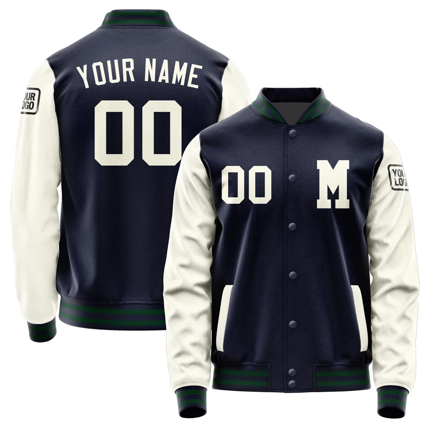 Custom Navy Cream Jacket sold by Tailorly