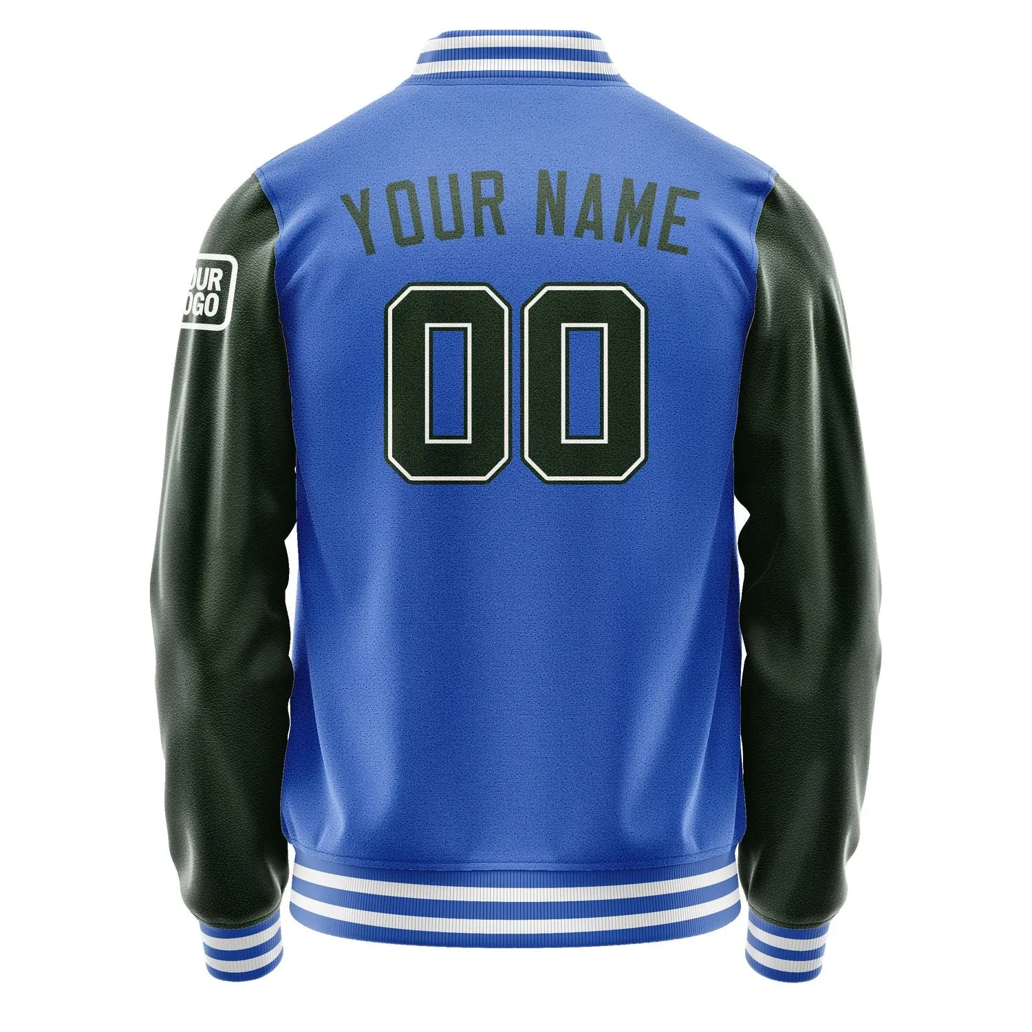 Custom Sky Blue Dark Green Jacket sold by Tailorly product image thumbnail 3