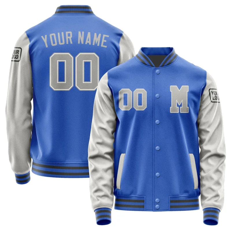 Custom Sky Blue Gray Jacket sold by Tailorly