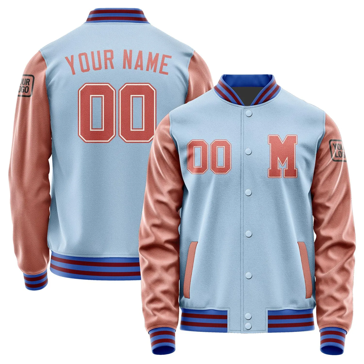 Custom Light Blue Copper Rose Jacket sold by Tailorly