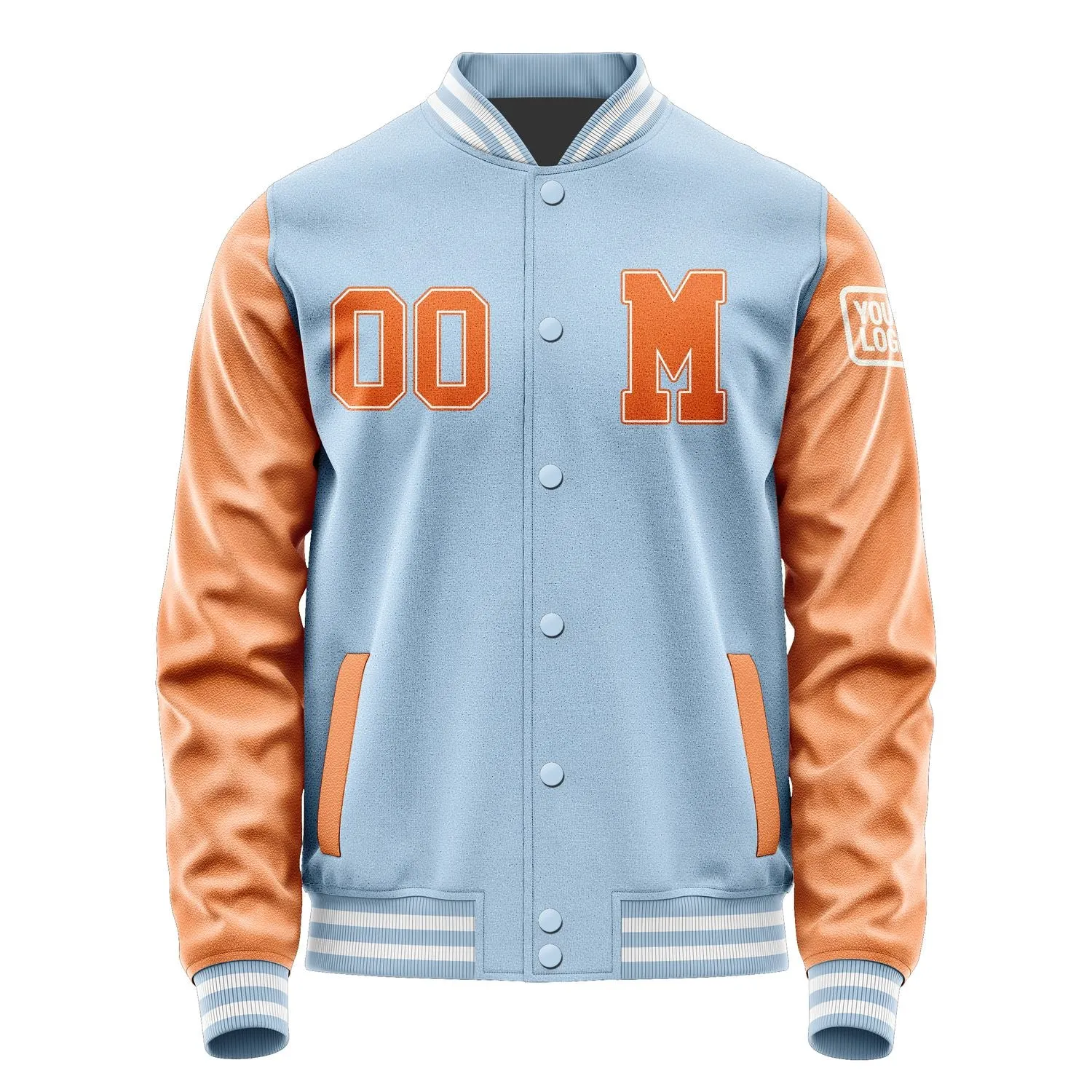 Custom Light Blue Orange Jacket sold by Tailorly product image thumbnail 4