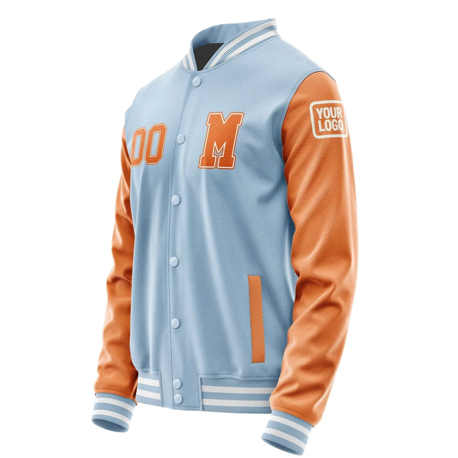 Custom Light Blue Orange Jacket sold by Tailorly product image thumbnail 2