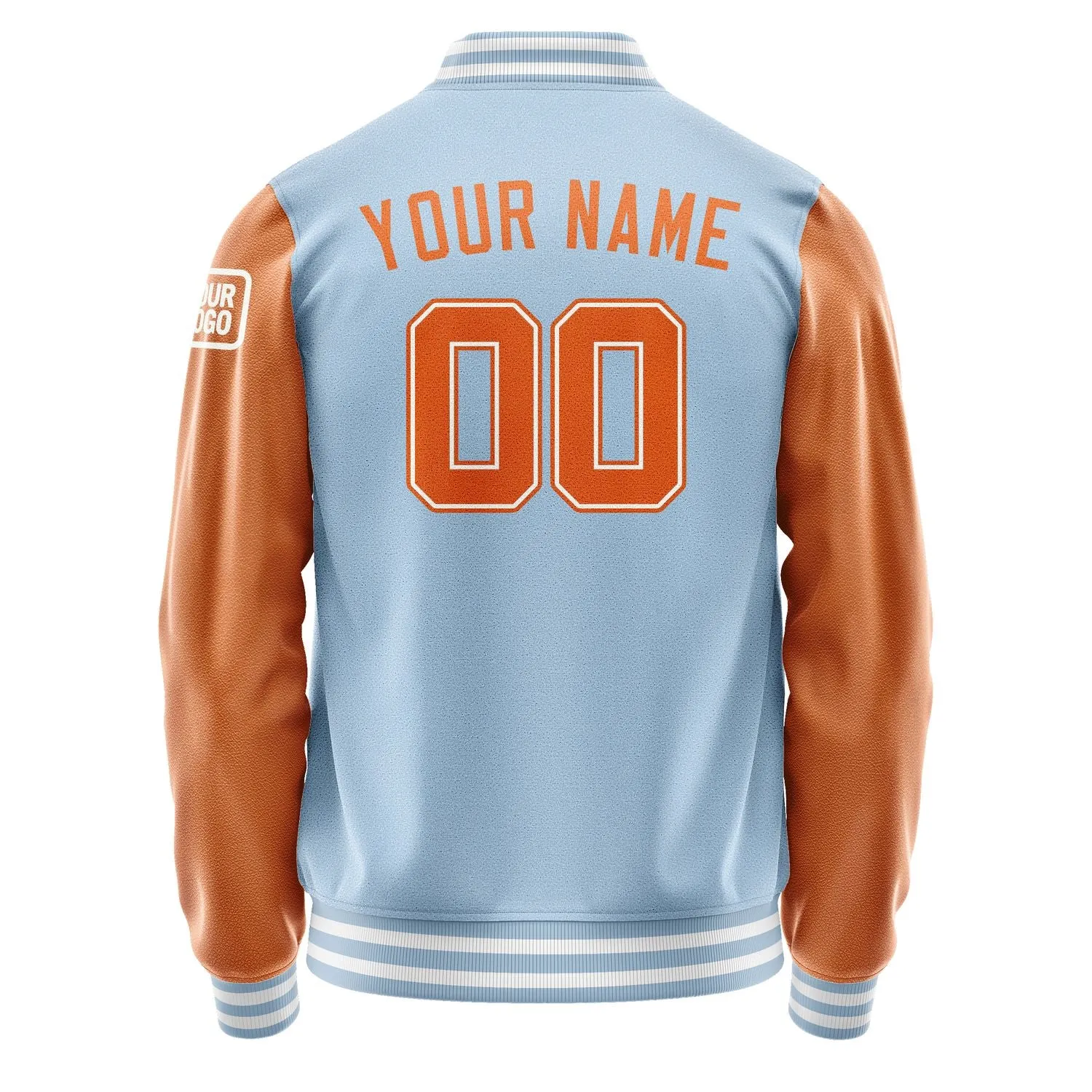 Custom Light Blue Orange Jacket sold by Tailorly product image thumbnail 3