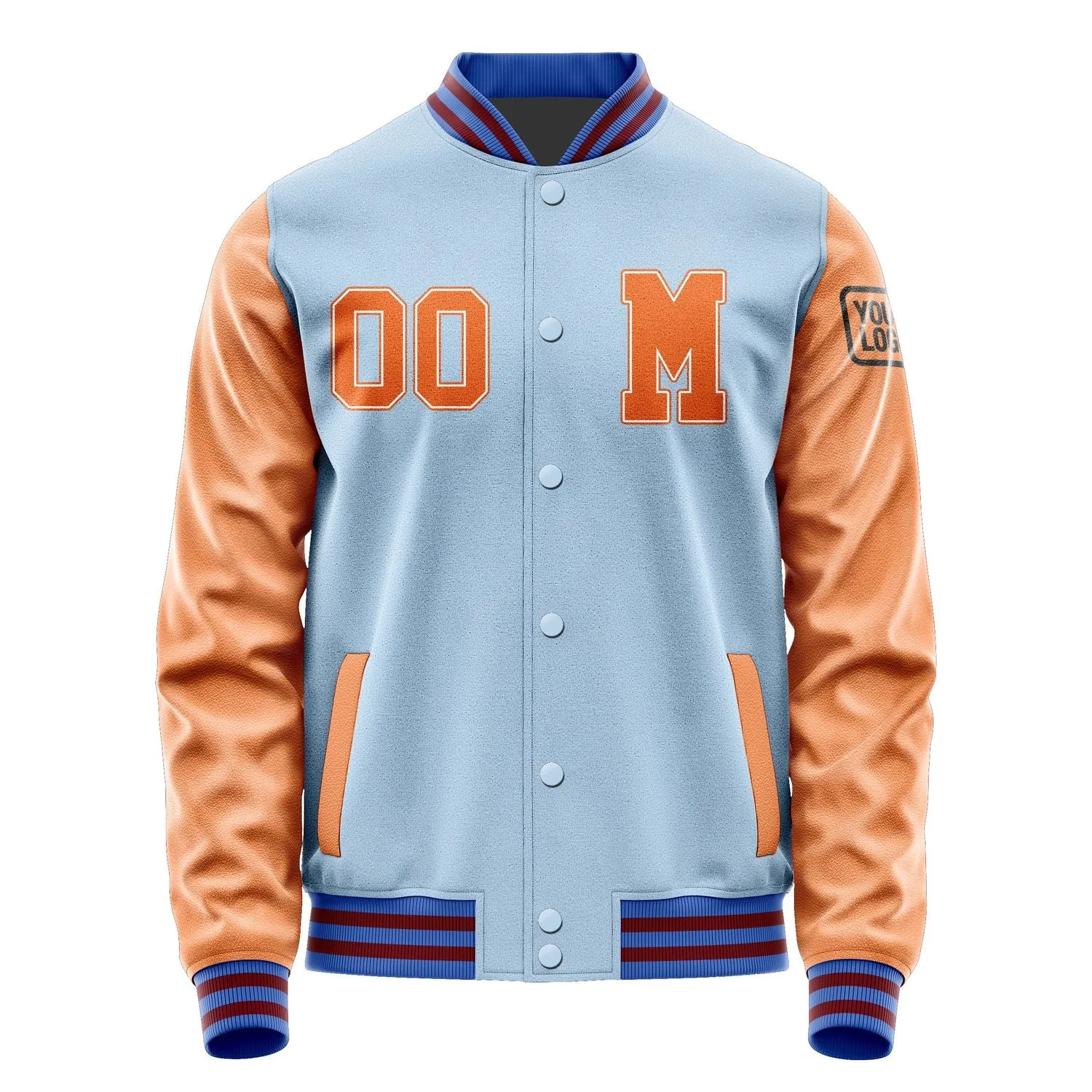 Custom Light Blue Orange Jacket sold by Tailorly product image thumbnail 4
