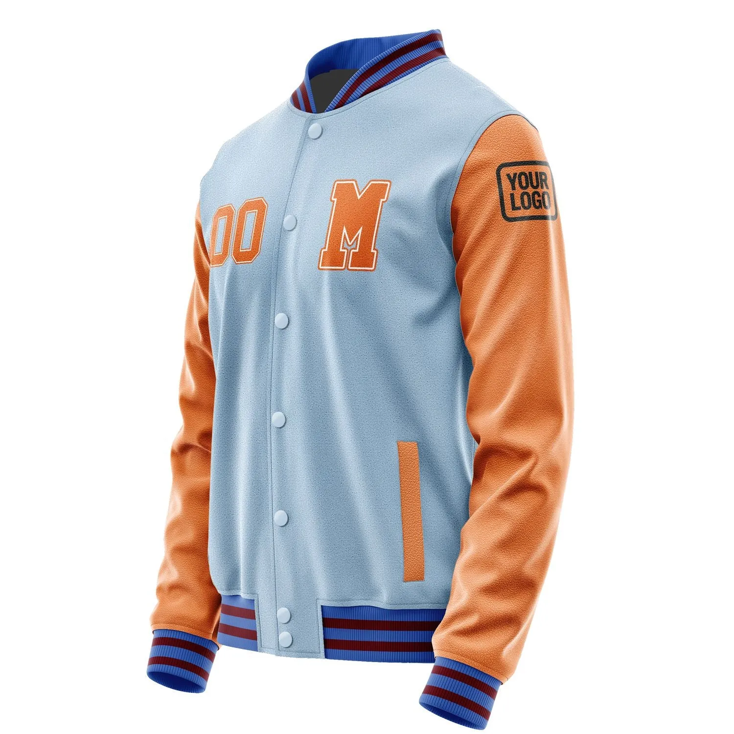 Custom Light Blue Orange Jacket sold by Tailorly product image thumbnail 2