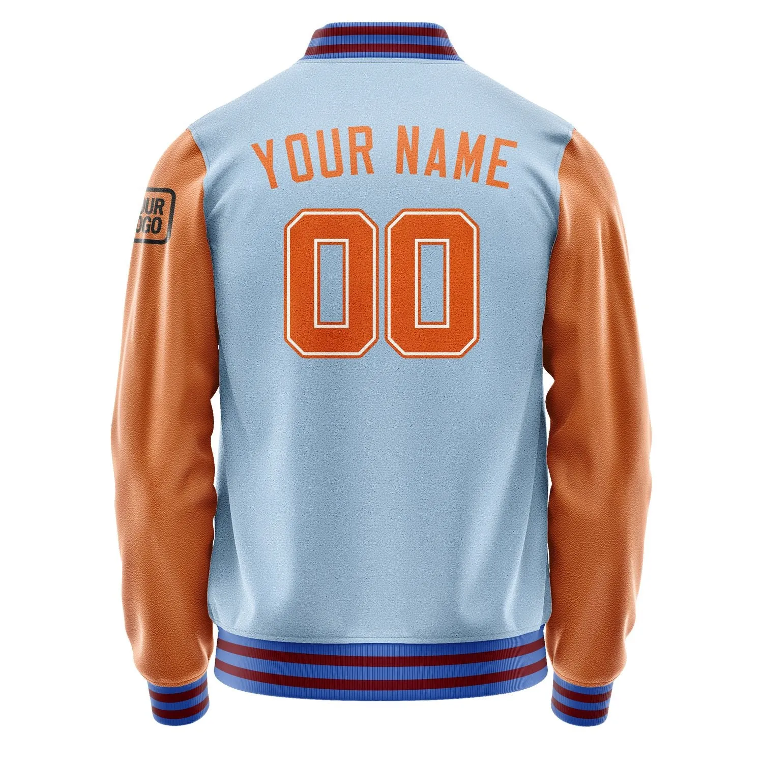 Custom Light Blue Orange Jacket sold by Tailorly product image thumbnail 3